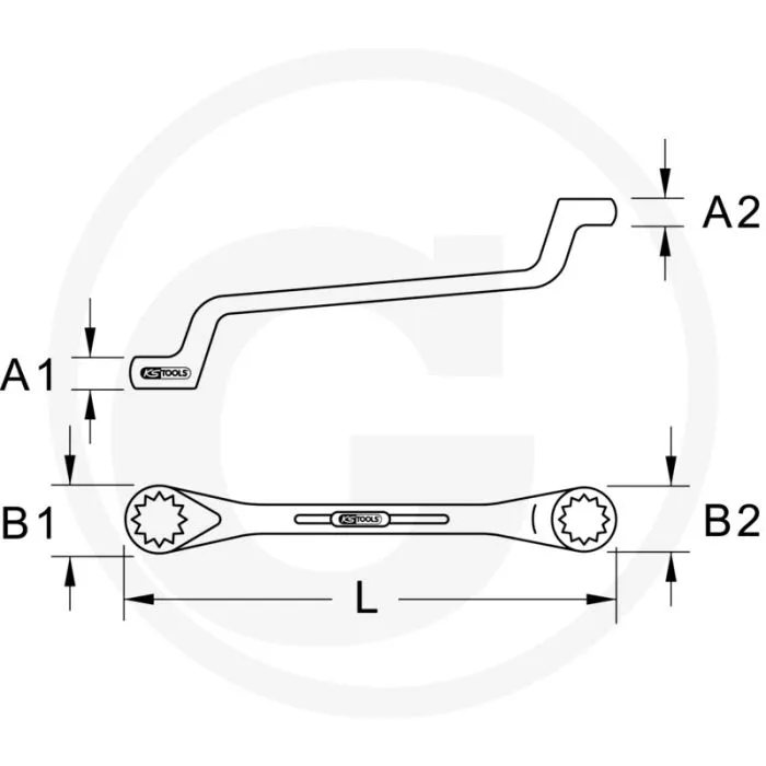 KS TOOLS BRONZE DOPPELRINGSCHLüSSEL GEKRöPFT 32X36MM  VONKVRIJ, 75° GEKRöPFT
